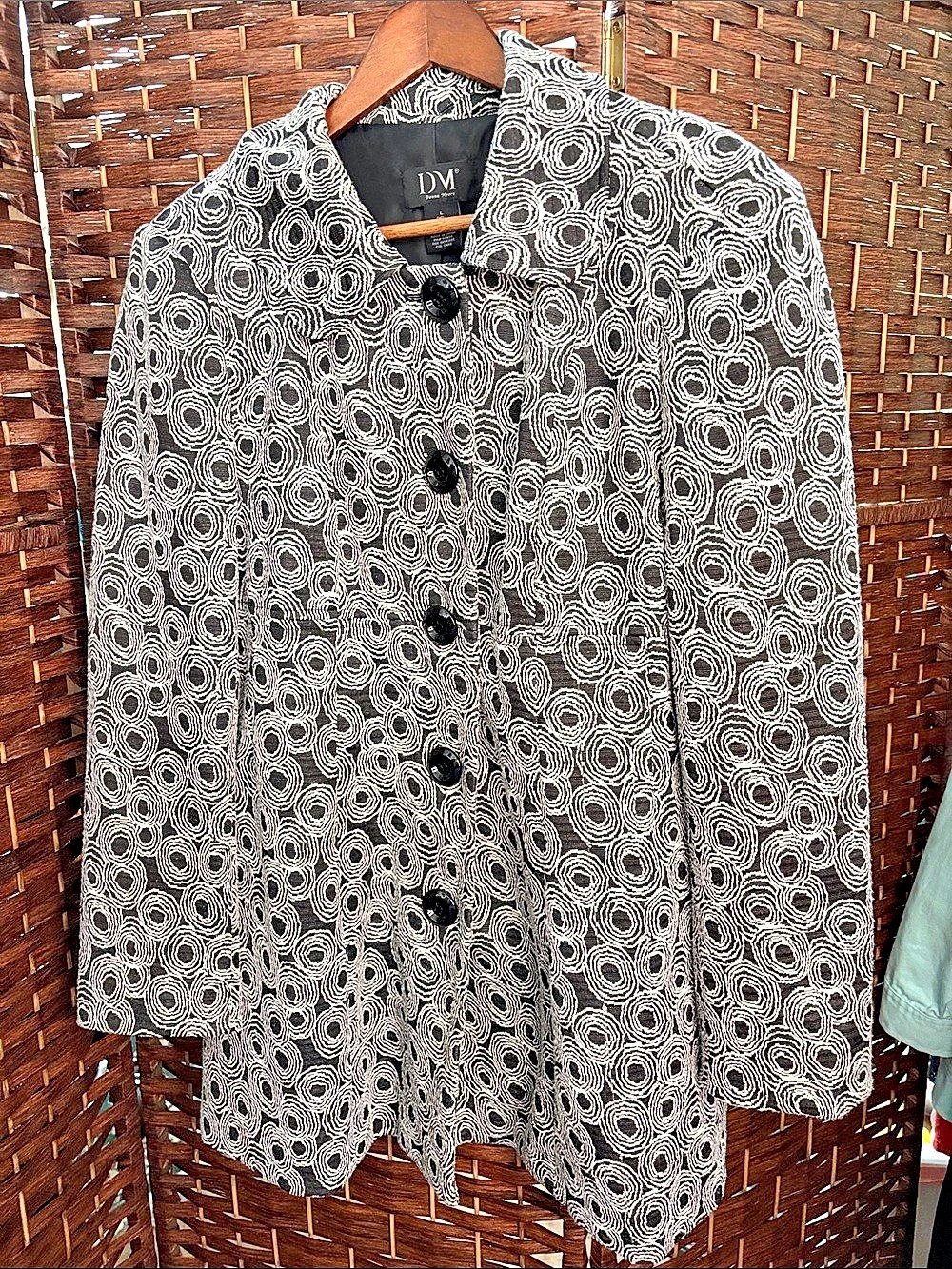 Vintage Mod Donna Moore Women's Patterned Coat Size Large Like New